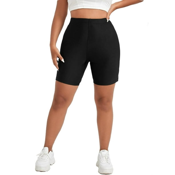 Women's Plus Size Soft Biker Shorts Stretchy Workout Sporty Shorts 2XL