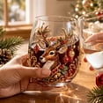 thumbnail image 4 of Christmas Stemless Wine Glasses, Embossed Holiday Tumbler Cups Set for Party, Festive Table Decor, 4 of 5