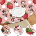 thumbnail image 4 of Pink Cow Strawberry Hat Pattern Round Fitted Tablecloth with Elastic Edge,Dining Table Cover Waterproof,Outdoor Round Tablecloth for Camping,Dining,Indoor and Outdoor, 4 of 7