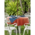 thumbnail image 3 of Outdoor Tablecloth with Umbrella Hole for Patio/Picnic/Party/Camping, Red Teal Ombre Waterproof Table Cloth Round Cover Washable, Contemporary Abstract Gradient (Dia 54"), 3 of 8