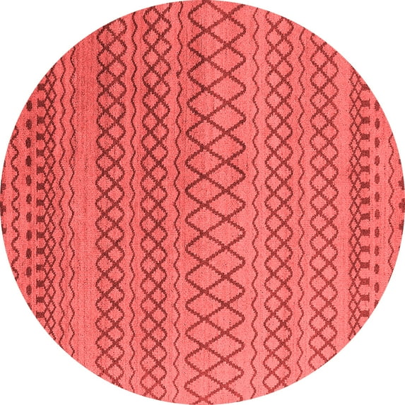 Ahgly Company Indoor Round Oriental Red Industrial Area Rugs, 7' Round
