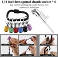 thumbnail image 4 of 18Pcs Flexible Drill Bit Extension Hex Shank 105° Right Angle Drill Attachment 1/4 3/8 1/2" Hex Shank Impact Driver Socket Adapter Rotatable Socket Bit Holder Keychain Set for Fine Finish (B), 4 of 7
