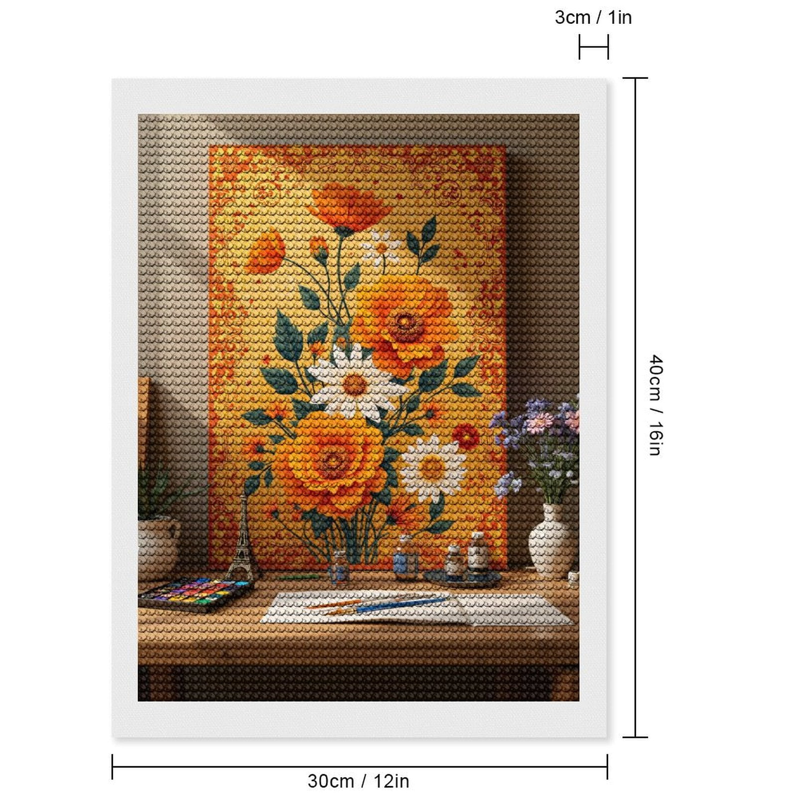 Diamond Art Kits for Adults, Radiant Floral Canvas Art Desk Setup 5D Diamond Painting Kits for Adults Beginners, DIY Full Drill Diamond Painting, Gem Art and Crafts 12x16