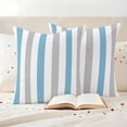 thumbnail image 3 of Blue Grey Striped Outdoor Waterproof Pillow Covers, Geometric Vertical Stripes Minimalist Decorative Square Throw Pillowcase Sofa Cushion Sham for Patio/Couch/Chair, 26"x26" 2 Pack, 3 of 8
