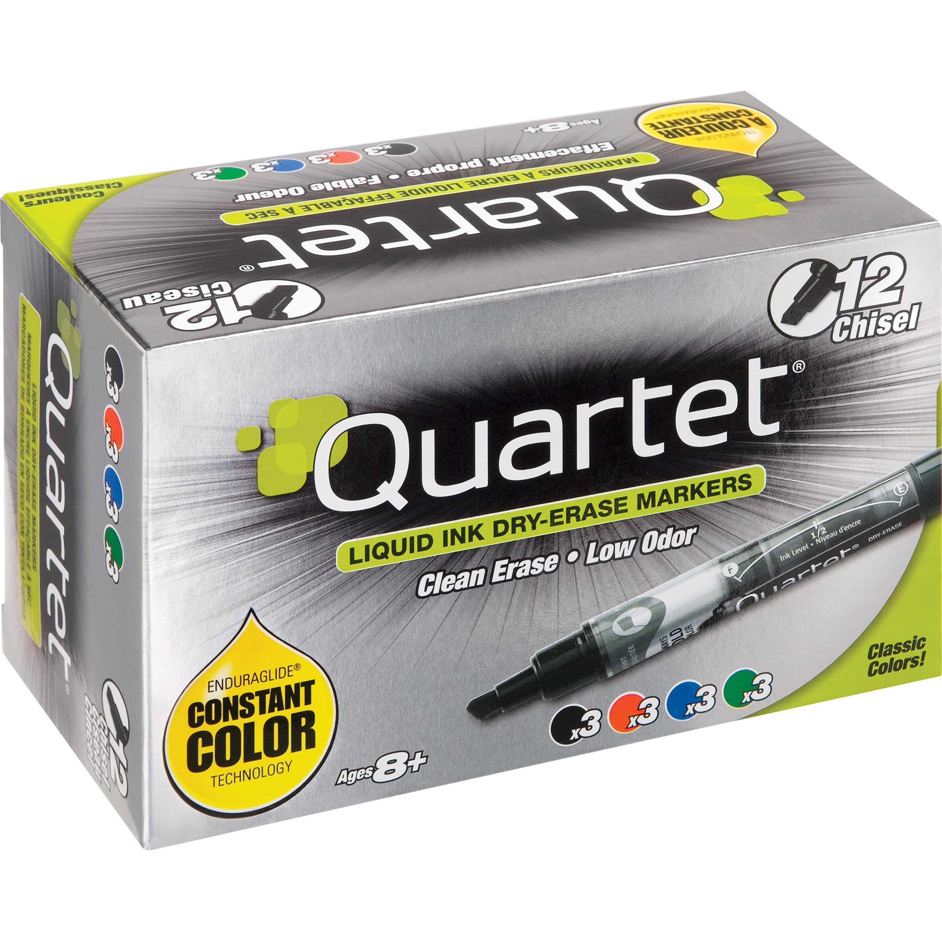 Quartet, QRT500118M, AntiRoll DryErase Assorted Markers, 12 / Pack