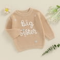 thumbnail image 2 of Big Sister Little Sister Matching Outfits Toddler Baby Girl Chunky Knit Sweater Winter Warm Sweatshirt Knitted Pullover Top Clothes, 2 of 8