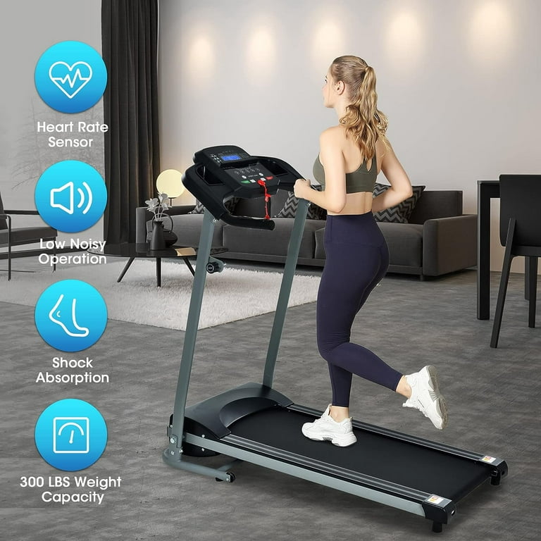 HLAiLL 2.0HP Treadmill for Home Folding 240lb Weight Capacity Walking  Jogging Exercise Machine Health & Fitness Fixed Incline with HD Screen 3  Gear Adjustment Shock Absorber Running Belt 