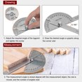 thumbnail image 5 of Unique Bargains Stainless Steel Angle Protractor 0 to 180 Degrees Round Head Finder Measuring Ruler General Tool w 10cm Two Arm, 5 of 5