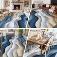 thumbnail image 5 of 6'x9' Area Rugs, Modern Blue Brown Indoor Outdoor Area Rug for Living Room Bedroom, Coastal Beach Wave Geometric Washable Bathroom Rugs Kitchen Floor Carpet Mats Home Decor Aesthetic, 5 of 8