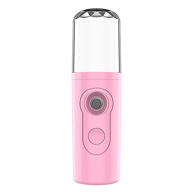 Vaporizador Facial humidificador de nieb fría Dispositivo de hidratación profesion recargable por USB para del dormitorio en hogar - Rosa Rosado Macarena señor facial portátil