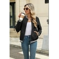 thumbnail image 3 of Zeagoo Women's Bomber Jacket Casual Coat Zip Up Spring Fall Clothes with Pockets, 3 of 6