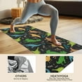 thumbnail image 4 of Black Cartoon Dinosaurs Text Pattern Hot Yoga Mat Towel Non Slip for Hot Yoga - Quick-Drying Yoga Mat Cover with 4 Corner Pockets with Travel Bag - Hot Yoga Towel Non Slip 70"x26", 4 of 6