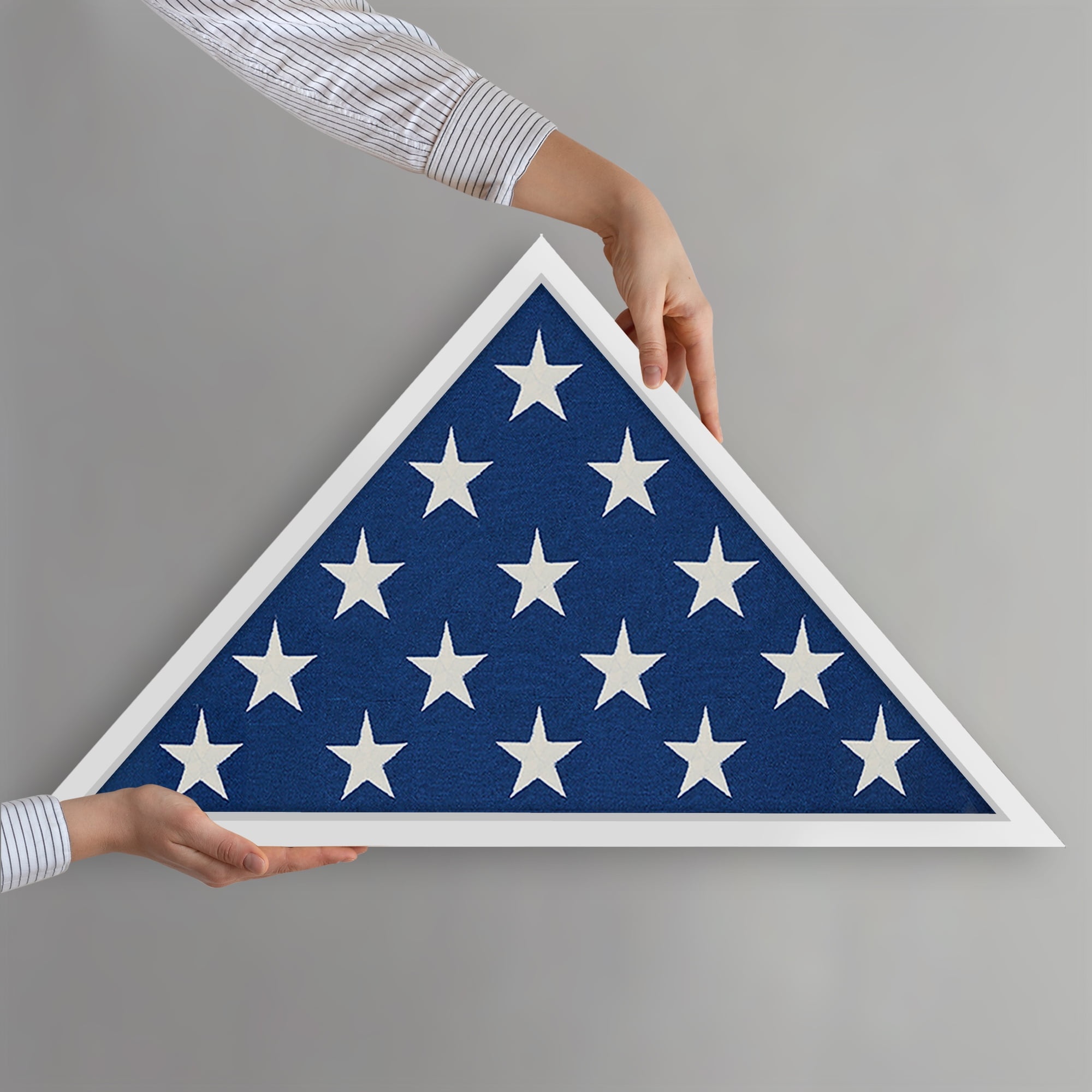 Americanflat 5x9.5 Picture Frame Large Flag Display Case Fits Folded Burial Flags Silhouette Box Wall - White