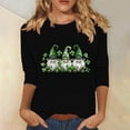 thumbnail image 1 of Meichang T-Shirts de la Saint-Patrick pour Femmes, T-Shirts à Imprimé Trèfle, Chemises Vertes, Hauts Décontractés à Manches 3/4, T-Shirts à Col Rond, Hauts de la Saint-Patrick pour Femmes en Liquidation, 1 of 4