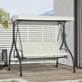 thumbnail image 2 of Outsunny Balancelle de Patio 3 Places avec Auvent Convertible en Lit de Porche, 2 of 10