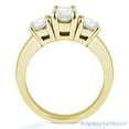 thumbnail image 3 of Round Cut Charles & Colvard Forever ONE Moissanite 3-Stone Engagement Ring in 14k Yellow Gold, 3 of 4