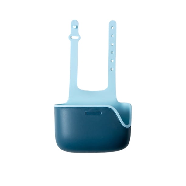 Yhmxh Organizador de fregadero con esponja y orificio para grifo de cocina, bolsa colgante con doble cesta, organizador de fregadero de cocina con esponja y correa ajustable para grifo de cocina