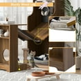thumbnail image 4 of Mid-Century Modern Walnut Cabinet, Cat Scratcher & Bed Combo, Multi-Use Storage with LED Lights, Extendable Table, Pet Friendly Furniture for Cat Lovers, 4 of 9