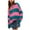 Hot Pink, variant on GigrtiJin Oversized Striped Colorblock Sweater for Women Half Zipper Long Sleeve Lapel Fashion Sweaters Tops