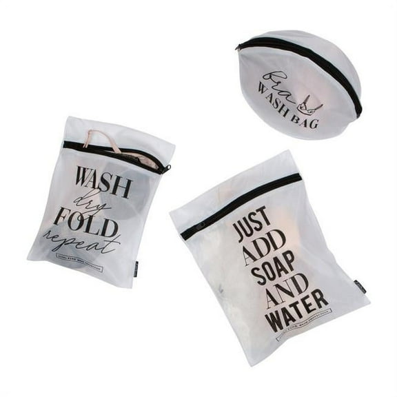 Simplify 3 Piece Printed Wash Bag 3 Size Set 9"x 13", Medium: 9"x 13", Large: 11"x 15"