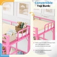 thumbnail image 3 of UBesGoo Metal Triple Bunk Bed Frame, Twin Over Twin Over Twin XL Design, 3 In 1 Bunk Bed Separates Into 3 Individual Twin Beds, Pink, 3 of 12