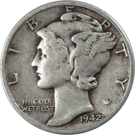 1942 D Mercury Dime VF Very Fine 90% Silver 10c US Coin Collectible