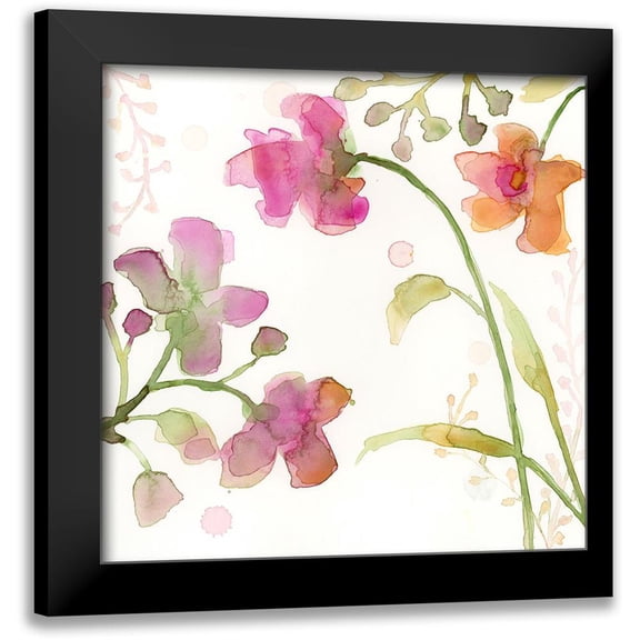 Quin, Marabeth 12x12 Black Modern Framed Museum Art Print Titled - The Favorite Flowers IV