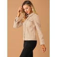 thumbnail image 4 of Chaqueta de gamuza sintética con botones a presión, bolsillos con solapa y cuello vuelto para mujer Albaricoque S, 4 of 6
