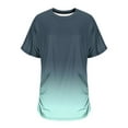 thumbnail image 3 of ylioge L-5X Plus Size Womens Tops Short Sleeve Crewneck T Shirts Ladies Trendy Gradient Printed Pleated Pullover Going-Out Streetwear Blouses Top, 3 of 6