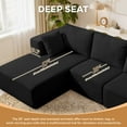 thumbnail image 6 of SERWALL 107" Modular Sectional Sofa, L Shaped Cloud Sectional Couch, Boneless Convertible Sofa for Living Room, Black, 6 of 7