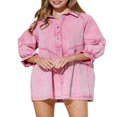 thumbnail image 1 of CNKOO Robe Chemise en Denim Décontractée d'Été pour Femmes Manches Courtes Babydoll à Volants Robe en Jean Ample Tunique, 1 of 7