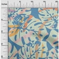 thumbnail image 2 of oneOone Silk Tabby Blue Fabric Tropical Monstera Leaves Sewing Fabric By The Yard Printed Diy Clothing Sewing Supplies 42 Inch Wide, 2 of 4