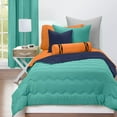 thumbnail image 6 of Crayola Robin's Egg Blue and Turquoise Blue Reversible Comforter Set, 6 of 7