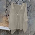 thumbnail image 6 of Womens Solid Cotton Linen Tops R, 6 of 7