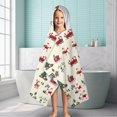 thumbnail image 6 of Beige Christmas Santa and Train Pattern Hooded Bath Towel，60"x35" for Ages 3 To 12 Kids, Quick Dry Lightweight Soft Microfiber Hood Beach Towel Cover Up for Kids, 6 of 7