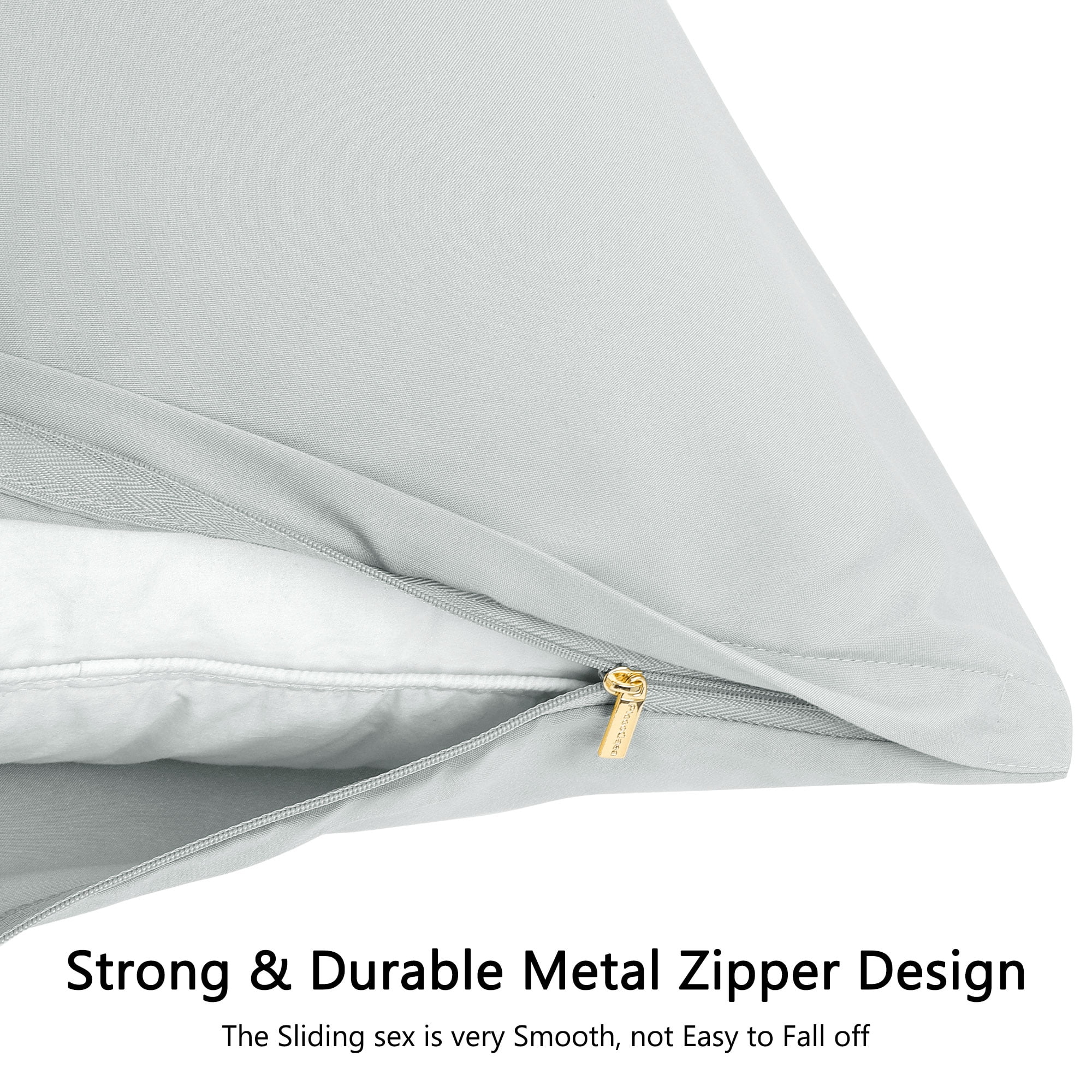 Unique Bargains 2 Packs Brushed Microfiber Body Pillowcase Light Grey 20" x 54"