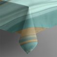thumbnail image 3 of Teal Marble Gold Wave Pattern Rectangle Tablecloth 60"x84",Waterproof Polyester Rectangle Table Cloth, Wipeable Spillproof Polyester Tablecloth for Dining, Camping, Indoor and Outdoor, 3 of 5
