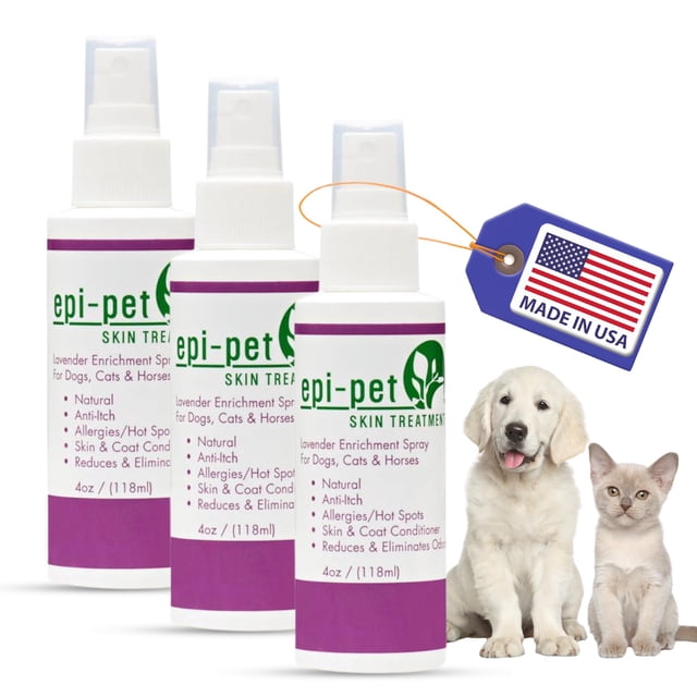 Spray para la piel de perros Epi-Pet 118 ml, paquete de 3, lavanda