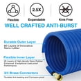 thumbnail image 3 of Larmtek 50 ft Expandable Garden Hose,Blue,Water Hose for Outside with 10 Spray Nozzles,Hose Holder,Multi-Purpose Anti-Rust Solid Brass Connector,Leak-Proof Design,2024 edition, 3 of 8