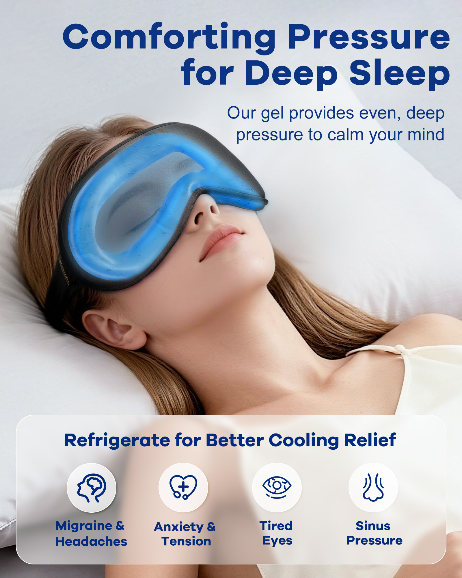 FACEMOON 3D Gel Cooling Sleep Mask Blackout photo 6