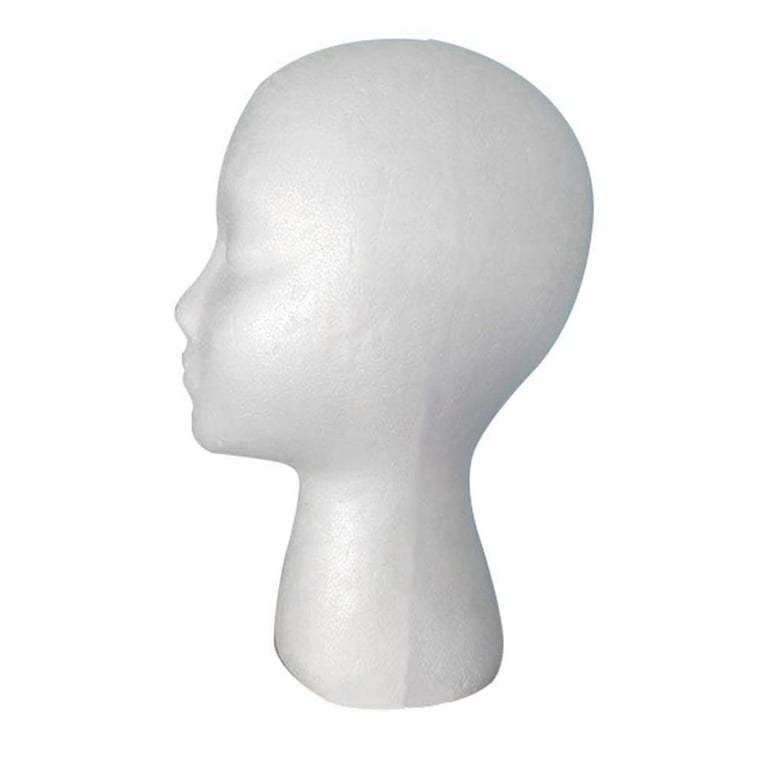 Yirtree 11 inch Styrofoam Wig Head - Tall Female Foam Mannequin Head - Style, Model and Display Hair, Hats and Hairpieces - for Home, Salon and Travel