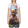 thumbnail image 2 of Fuzoiu Romantic Floral Bear Print Waterproof Apron, Kitchen Apron for Women Men Chef, Apron for Christmas Dinner Party Cooking Baking Crafting House Cleaning Kitchen, 2 of 7