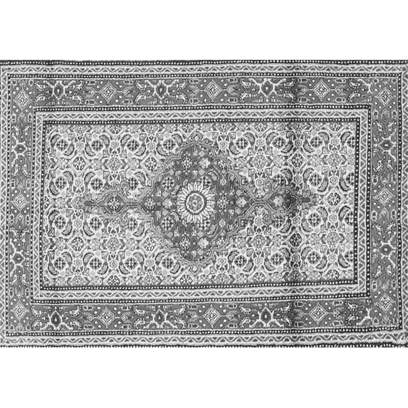 Ahgly Company Indoor Rectangle Medallion Gray Traditional Area Rugs, 3' x 5'