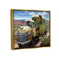 thumbnail image 2 of Stupell Industries Dogs Driving Vintage Rustic Truck with Horse Trolley Metallic Gold Framed Floating Canvas Wall Art, 24x30, by CR Townsend, 2 of 5
