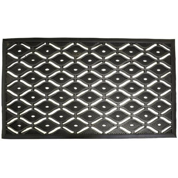HomeRoots 573963 22 x 36 in. Black Rubber Outdoor Door Mat