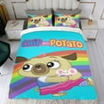 thumbnail image 4 of Cartoon 3 Piece Bedding Set Chip and Potato Comforter Set Cute Duvet Cover Sets Super Soft Girls Bedding Set Kids Bedroom Gifts,1 Duvet Cover with 2 Pillowcases Twin, 4 of 6