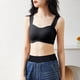 thumbnail image 4 of Gibobby Brasier deportivo para mujer Sujetador de estilo para mujer 2 uds., almohadilla extraíble para el pecho, ropa interior deportiva diaria(Negro + azul,XL), 4 of 5