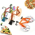 thumbnail image 3 of JingChun Pizza Cutter, Bicycle Pizza Cutter, Dual Metal Non-Stick Cutting Wheels for Pizza Lovers, Holiday Vacation Housewarming Kitchen Gadget Cool Men's Gift, 3 of 3