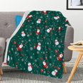 thumbnail image 5 of Christmas Blankets Christmas Snowman Santa Claus Throw Blankets Green Holiday Christmas Fleece Blanket Soft, Plush, Warm Winter Throw Blankets for Couch, Bed, Sofa 60"X50", 5 of 6
