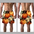 thumbnail image 3 of luoweisi Men's Beach Shorts Quick Dry Swim Trunks with Mesh Lining Thanksgiving Pumpkin L, 3 of 5